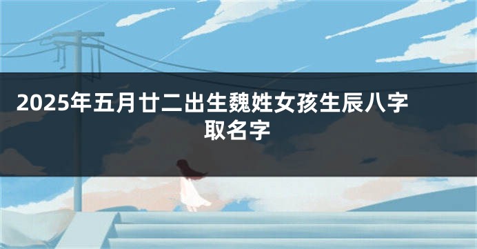 2025年五月廿二出生魏姓女孩生辰八字取名字
