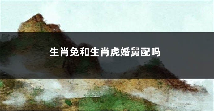 生肖兔和生肖虎婚舅配吗