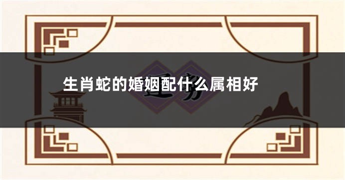 生肖蛇的婚姻配什么属相好 