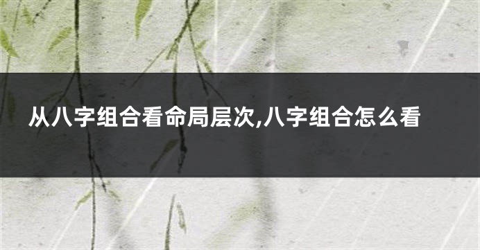 从八字组合看命局层次,八字组合怎么看