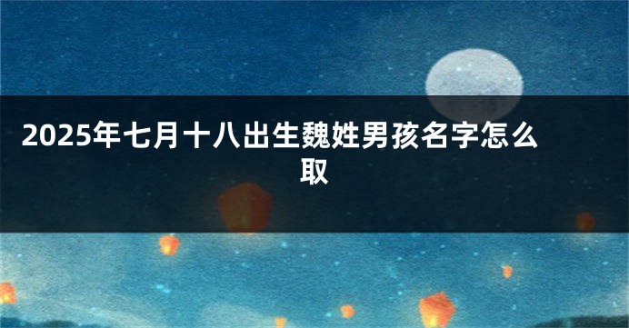 2025年七月十八出生魏姓男孩名字怎么取