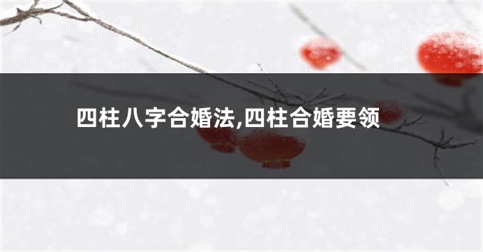 四柱八字合婚法,四柱合婚要领
