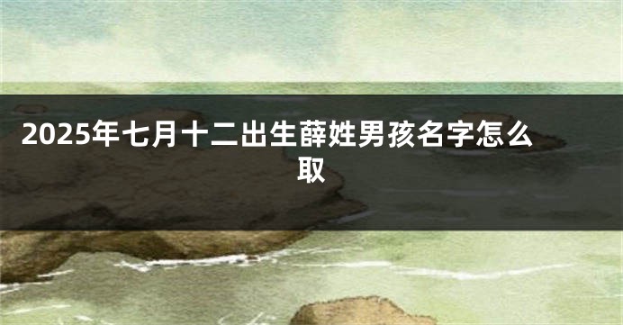 2025年七月十二出生薛姓男孩名字怎么取