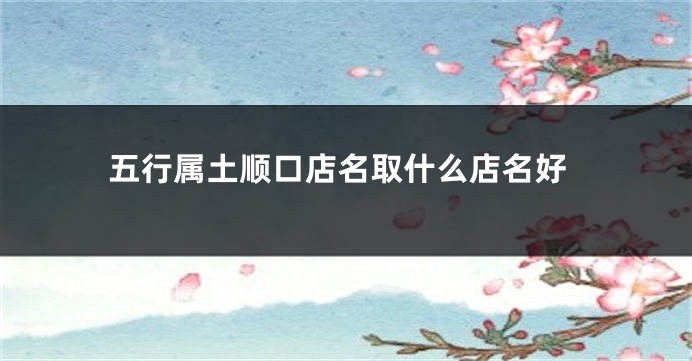 五行属土顺口店名取什么店名好