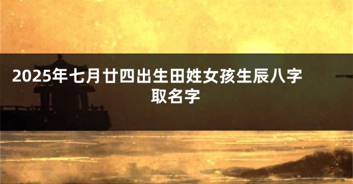 2025年七月廿四出生田姓女孩生辰八字取名字