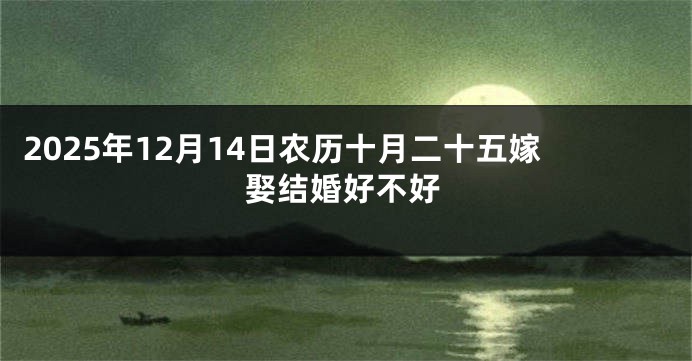 2025年12月14日农历十月二十五嫁娶结婚好不好