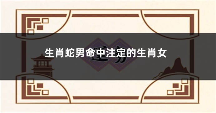生肖蛇男命中注定的生肖女