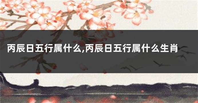 丙辰日五行属什么,丙辰日五行属什么生肖