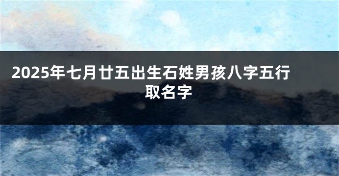 2025年七月廿五出生石姓男孩八字五行取名字