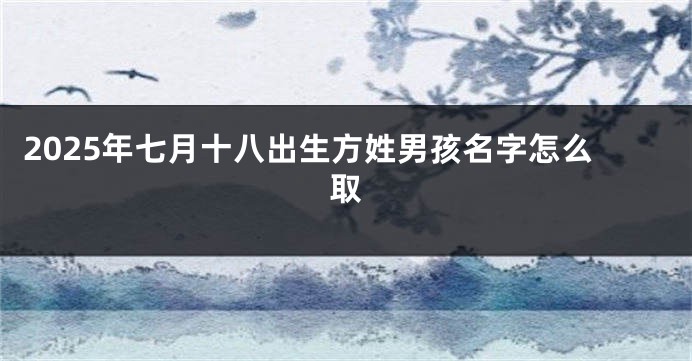 2025年七月十八出生方姓男孩名字怎么取