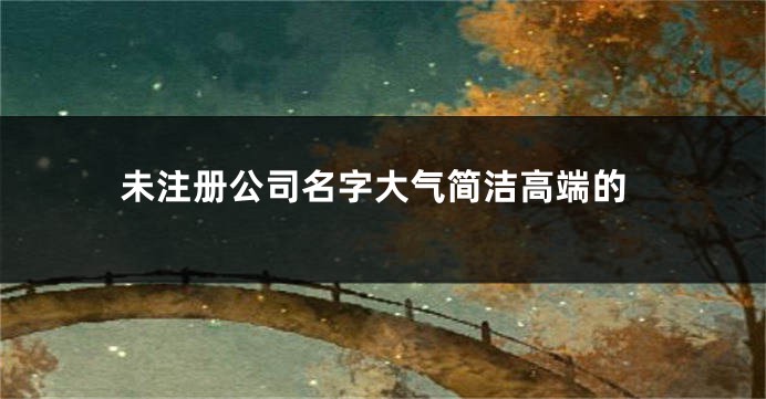 未注册公司名字大气简洁高端的