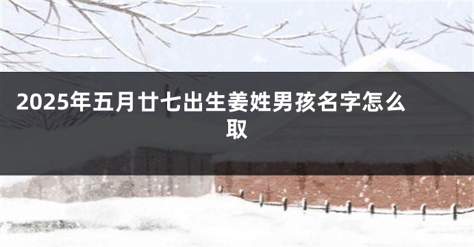 2025年五月廿七出生姜姓男孩名字怎么取