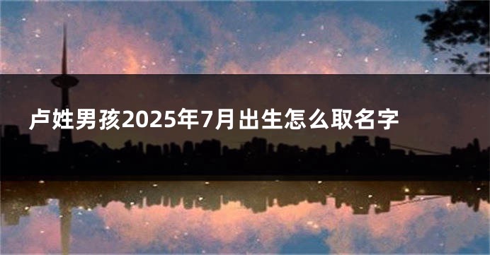 卢姓男孩2025年7月出生怎么取名字