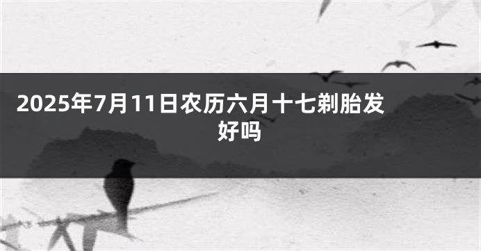 2025年7月11日农历六月十七剃胎发好吗