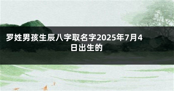 罗姓男孩生辰八字取名字2025年7月4日出生的