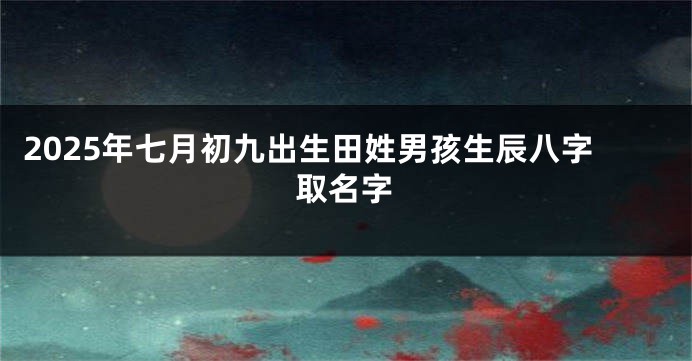 2025年七月初九出生田姓男孩生辰八字取名字