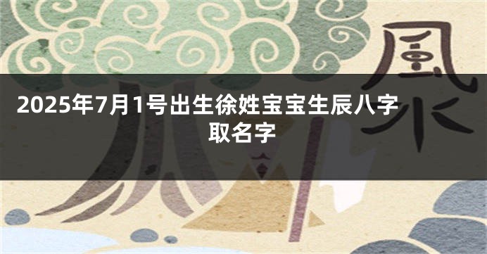 2025年7月1号出生徐姓宝宝生辰八字取名字