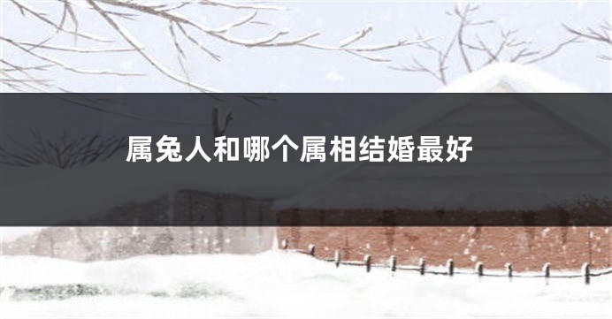 属兔人和哪个属相结婚最好
