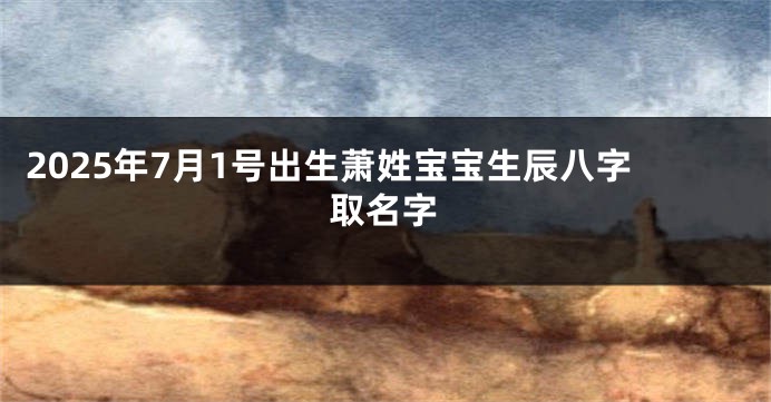 2025年7月1号出生萧姓宝宝生辰八字取名字
