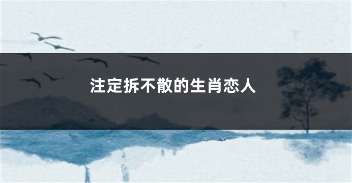 注定拆不散的生肖恋人