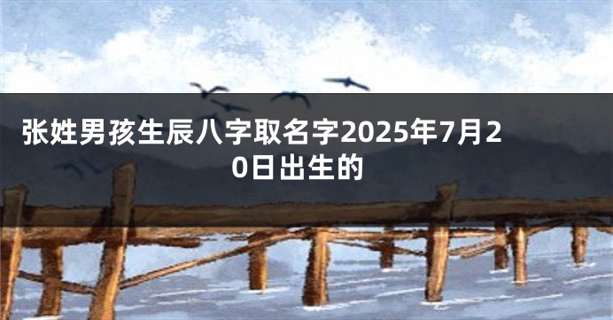 张姓男孩生辰八字取名字2025年7月20日出生的