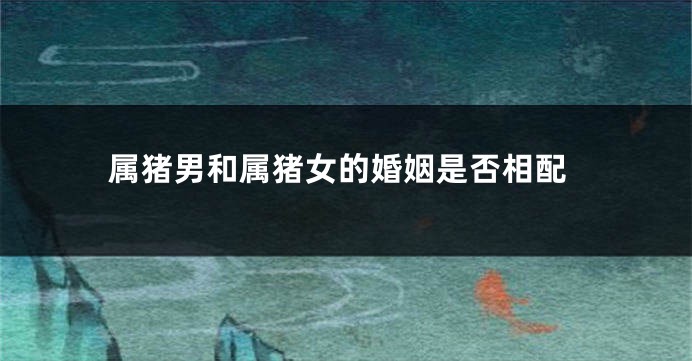 属猪男和属猪女的婚姻是否相配