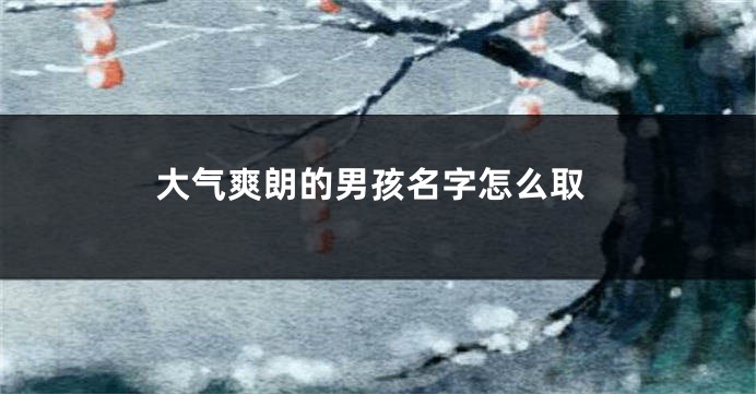 大气爽朗的男孩名字怎么取