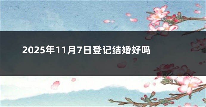 2025年11月7日登记结婚好吗