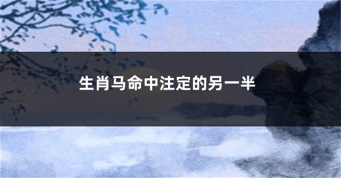 生肖马命中注定的另一半