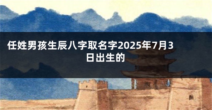 任姓男孩生辰八字取名字2025年7月3日出生的