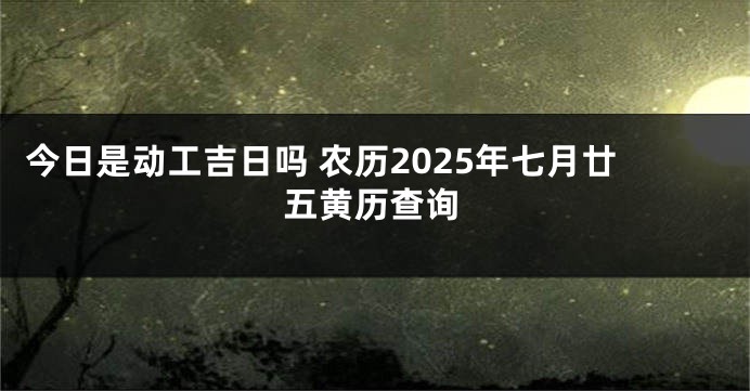 今日是动工吉日吗 农历2025年七月廿五黄历查询