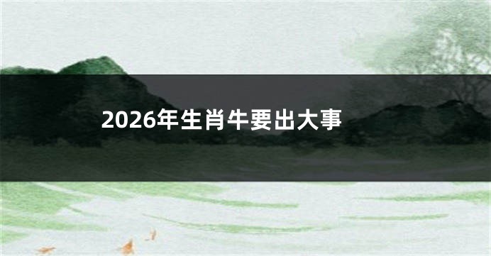 2026年生肖牛要出大事
