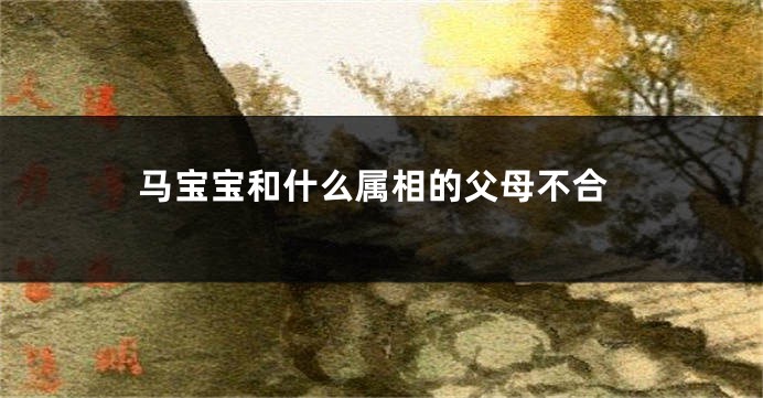 马宝宝和什么属相的父母不合