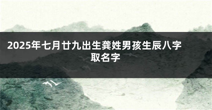 2025年七月廿九出生龚姓男孩生辰八字取名字