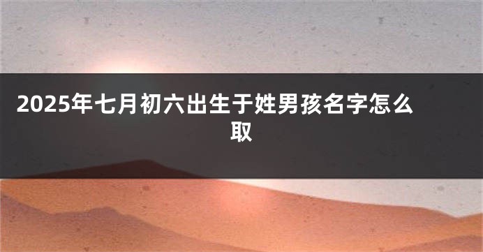 2025年七月初六出生于姓男孩名字怎么取