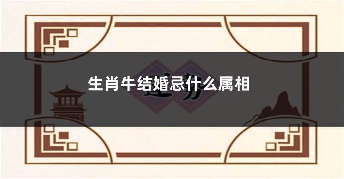 生肖牛结婚忌什么属相