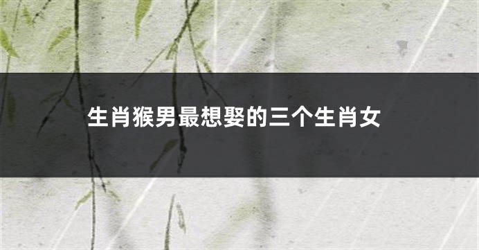 生肖猴男最想娶的三个生肖女