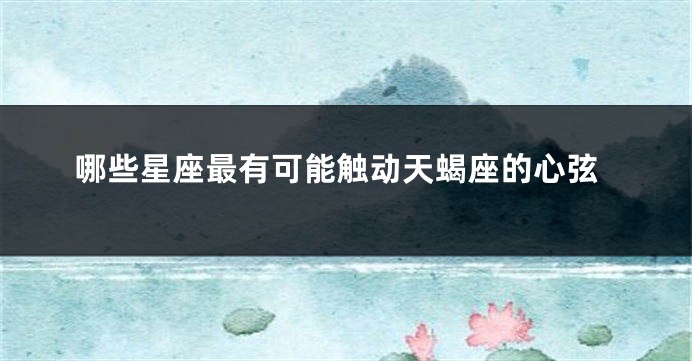 哪些星座最有可能触动天蝎座的心弦