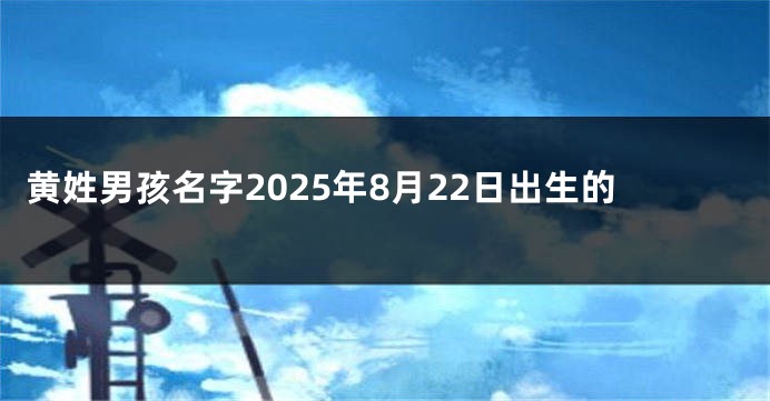 黄姓男孩名字2025年8月22日出生的