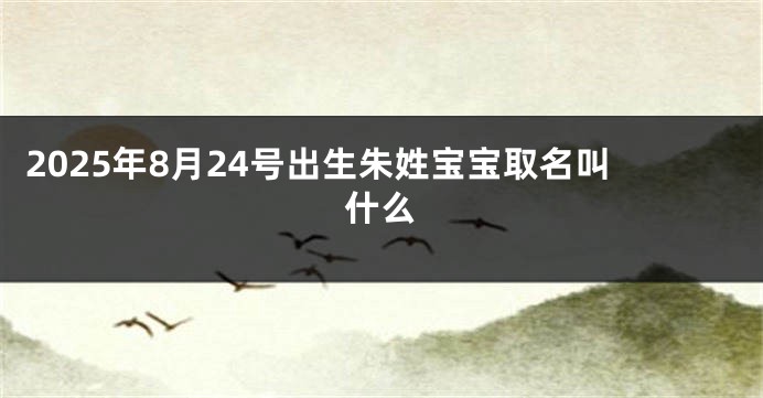 2025年8月24号出生朱姓宝宝取名叫什么