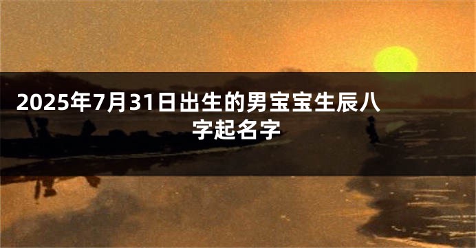 2025年7月31日出生的男宝宝生辰八字起名字