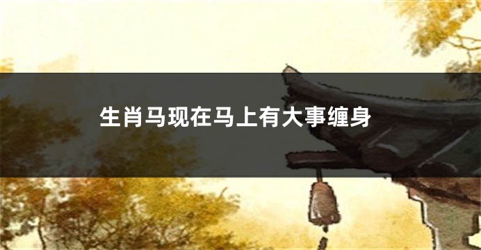 生肖马现在马上有大事缠身