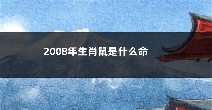 2008年生肖鼠是什么命
