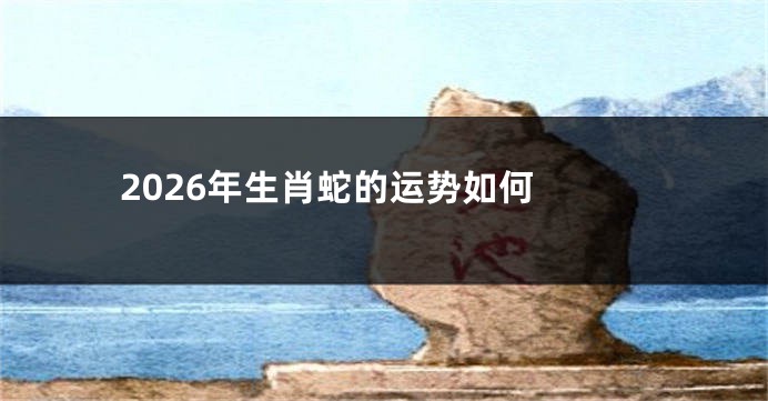 2026年生肖蛇的运势如何 