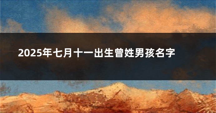 2025年七月十一出生曾姓男孩名字