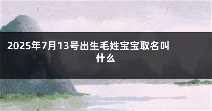 2025年7月13号出生毛姓宝宝取名叫什么