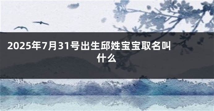 2025年7月31号出生邱姓宝宝取名叫什么
