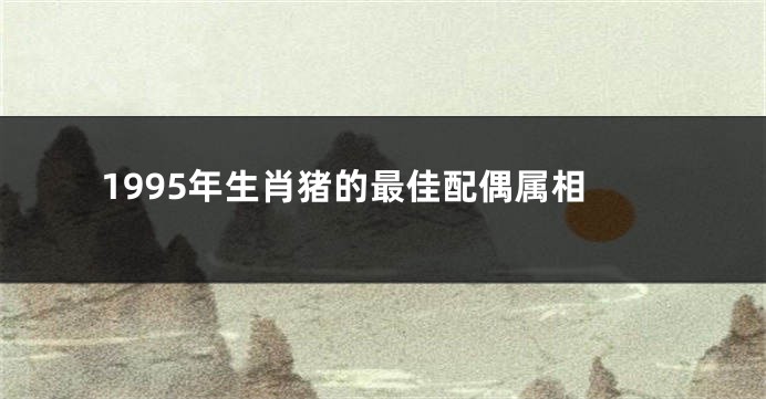 1995年生肖猪的最佳配偶属相