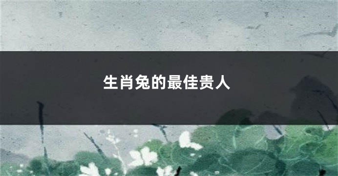 生肖兔的最佳贵人