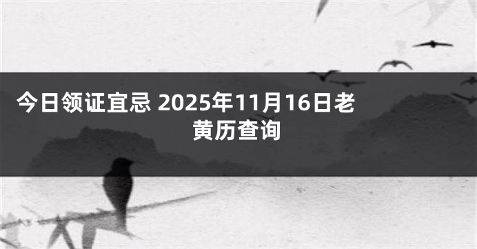 今日领证宜忌 2025年11月16日老黄历查询
